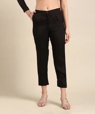Black slub silk bottoms 1