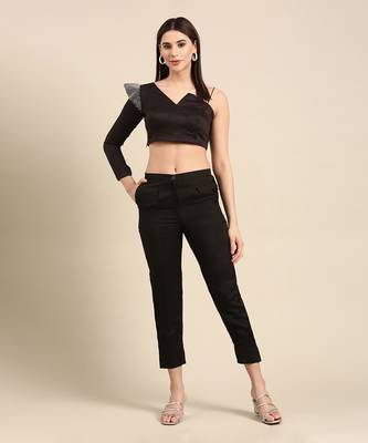 Black slub silk bottoms 2