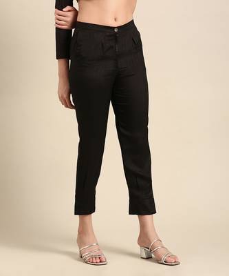 Black slub silk bottoms 3