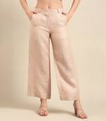 Peach linen jacquard bottoms