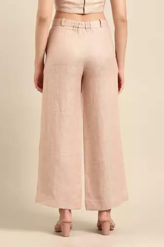Peach linen jacquard bottoms