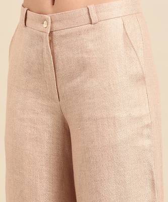 Peach linen jacquard bottoms 5