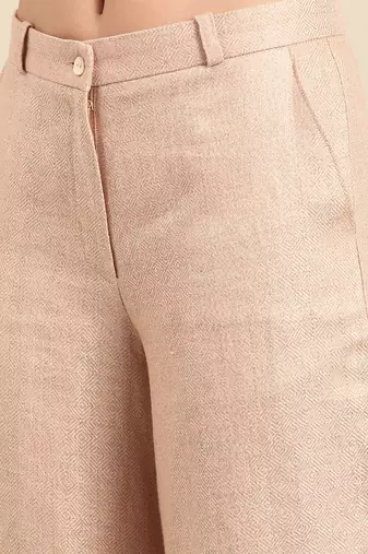 Peach linen jacquard bottoms