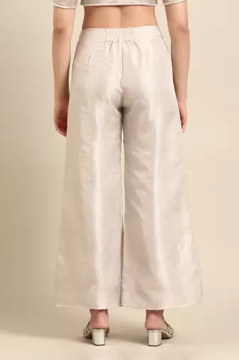 Silver kota chanderi bottoms