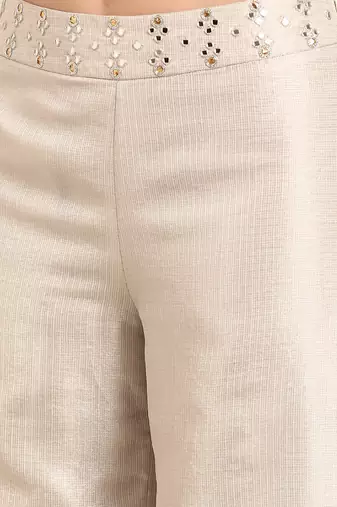 Silver kota chanderi bottoms
