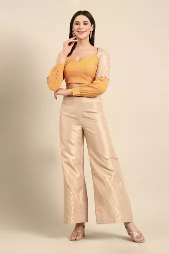 Gold kota chanderi bottoms