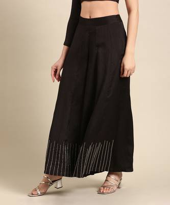 Black slub silk bottoms 3