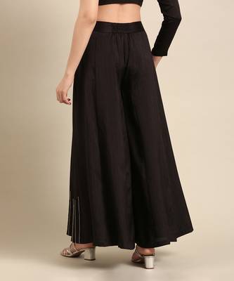 Black slub silk bottoms 4