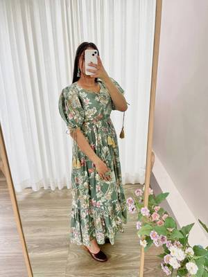 Multi Colour Roman Silk Party Wear Designer Fully Stitched Gown  3