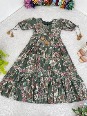 Multi Colour Roman Silk Party Wear Designer Fully Stitched Gown  4