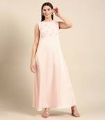 Pink slub silk dress