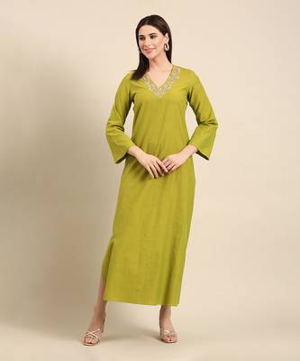 Green malai cotton dress 1