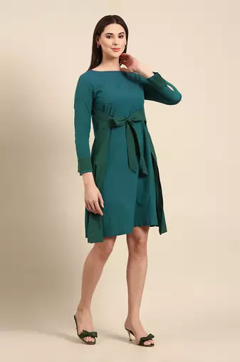 Blue green malai cotton dress