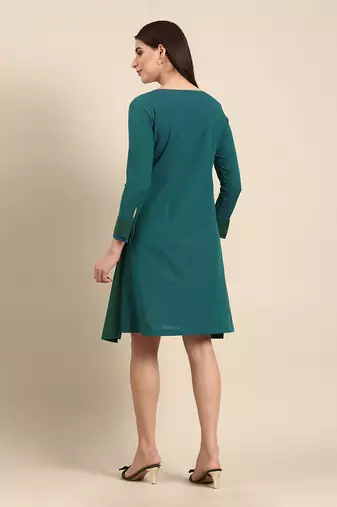 Blue green malai cotton dress