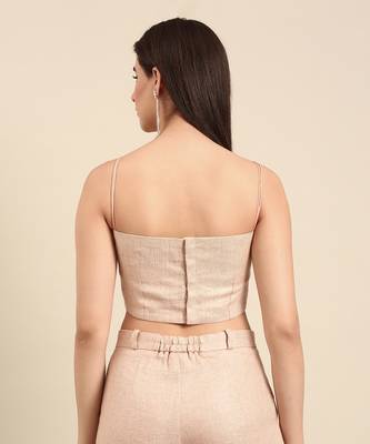 Pink linen jacquard cord set 4
