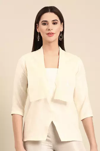 Silver ivory chanderi kota cord set