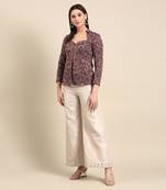 Purple silver kota chanderi cord set