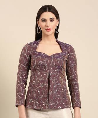 Purple silver kota chanderi cord set 2