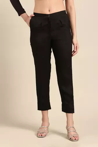 Black slub silk cord set