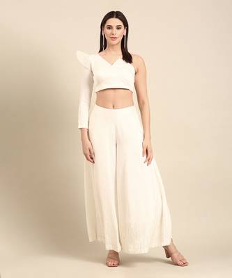 Ivory slub silk cord set 1
