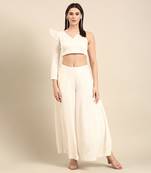 Ivory slub silk cord set