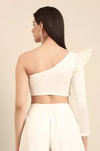 Ivory slub silk cord set