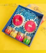 The advitya shubh-labh wall hanging with candle stand gift set/hamper