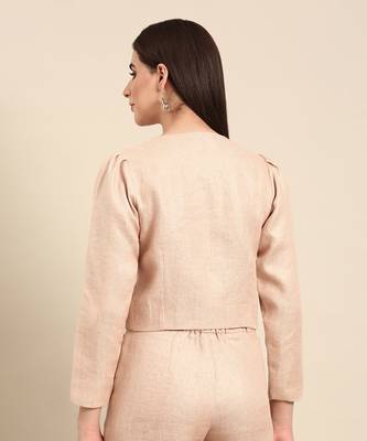 Pink linen jacquard cord set 4