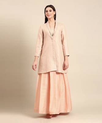 Pink linen jacquard cord set 2