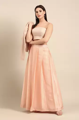 Pink linen jacquard cord set