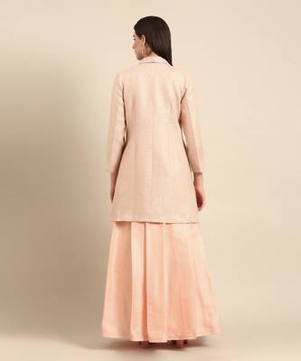 Pink linen jacquard cord set 4