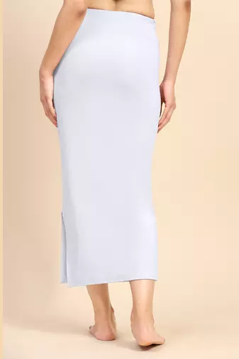 Trendmalls White Solid Nylon Soft Petticoat Skirts for Women Saree Shape Wear 
