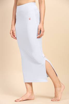 Trendmalls White Solid Nylon Soft Petticoat Skirts for Women Saree Shape Wear  4