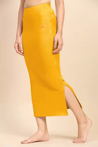 Trendmalls Orange Solid Nylon Soft Petticoat Skirts for Women Saree Shape Wear 