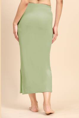 Trendmalls Olive Green Solid Nylon Soft Petticoat Skirts for Women Saree Shape Wear  3