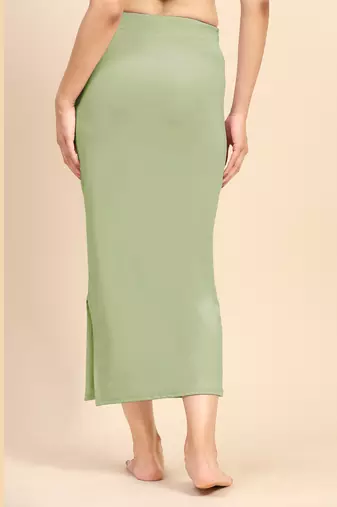Trendmalls Olive Green Solid Nylon Soft Petticoat Skirts for Women Saree Shape Wear 