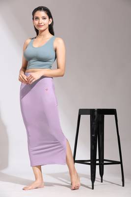 Trendmalls Purple Solid Nylon Soft Petticoat Skirts for Women Saree Shape Wear  2