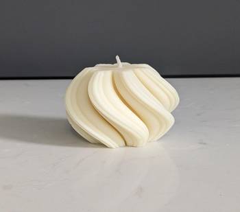 Atorakushon soy wax spiral pillar candle pack of 1 decorative scented aromatic fragrance candles ( ivory ) 2
