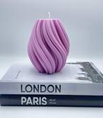 Atorakushon soy wax spiral pillar candle pack of 1 decorative scented aromatic fragrance candles ( purple )