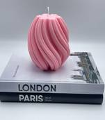 Atorakushon soy wax spiral pillar candle pack of 1 decorative scented aromatic fragrance candles ( pink )