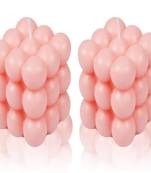 Atorakushon cube soy wax bubble candles aesthetic room decor cool shaped scented candle packof 2 ( peach )