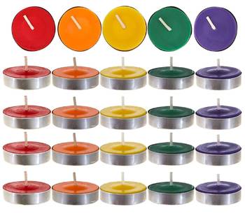 Atorakushon smokeless scented tealight candles  pack 50 multi t-lite candles for home decor & diwali puja special 1