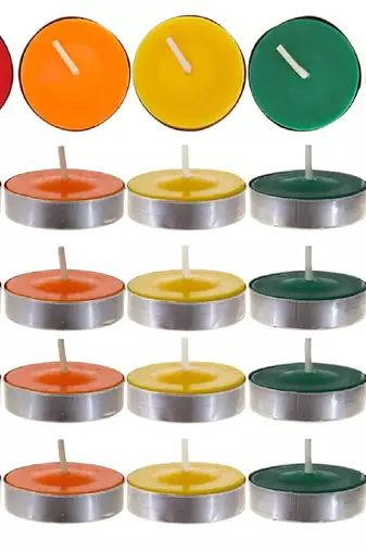 Atorakushon smokeless scented tealight candles  pack 50 multi t-lite candles for home decor & diwali puja special