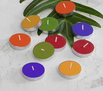 Atorakushon smokeless scented tealight candles  pack 50 multi t-lite candles for home decor & diwali puja special 2