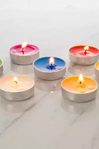 Atorakushon smokeless scented tealight candles  pack 50 multi t-lite candles for home decor & diwali puja special