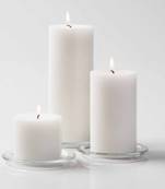 Atorakushon smokeless scented white pillar candle set of 3 for home decoration  diwali & puja candle