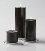 Atorakushon smokeless scented black pillar candle set of 3 for home decoration  diwali & puja candle
