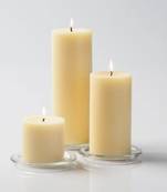 Atorakushon smokeless scented ivory pillar candle set of 3 for home decoration  diwali & puja candle