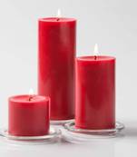 Atorakushon smokeless scented red pillar candle set of 3 for home decoration  diwali & puja candle