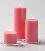 Atorakushon smokeless scented pink pillar candle set of 3 for home decoration  diwali & puja candle
